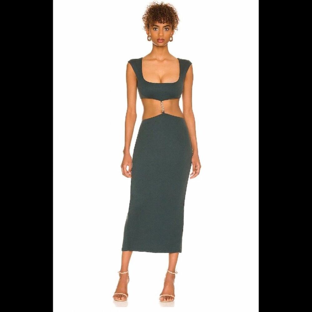 Camila Coelho Knox Midi Dress in Emerald Green